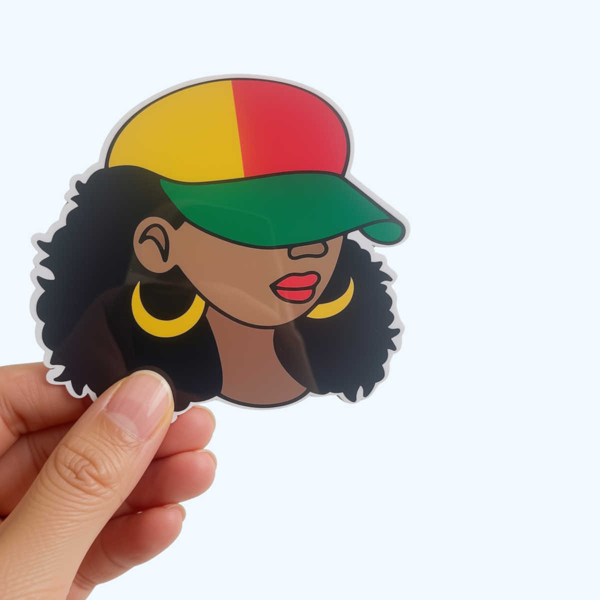 Girl with Cap Sticker – Cute Girl Sticker, Inspirational Sticker, Laminated Sticker for Laptops & Water Bottles