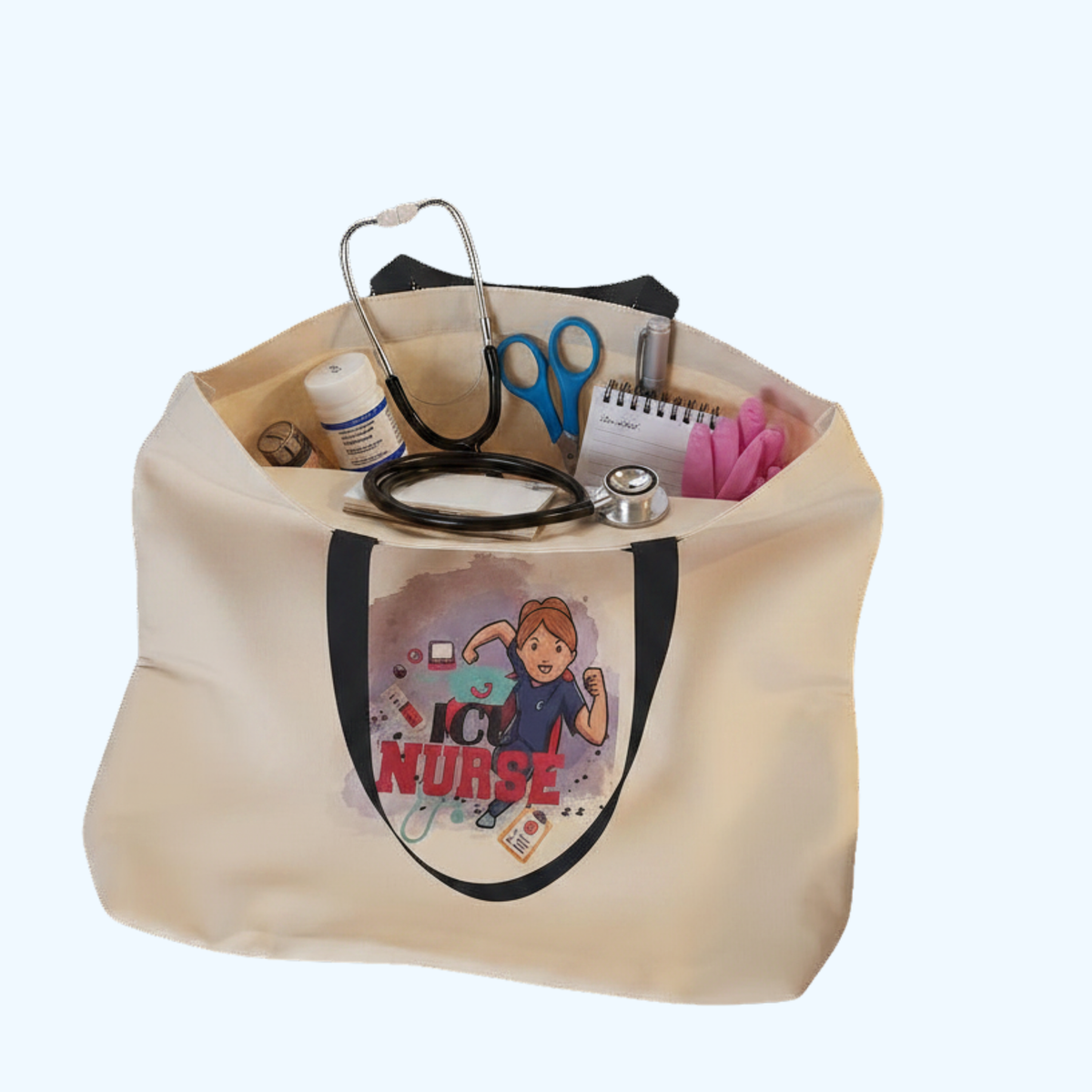 ICU Nurse Work Bag 19" x 14" – Large Medical Tote for Nurses, Healthcare Professionals & Clinical Shifts