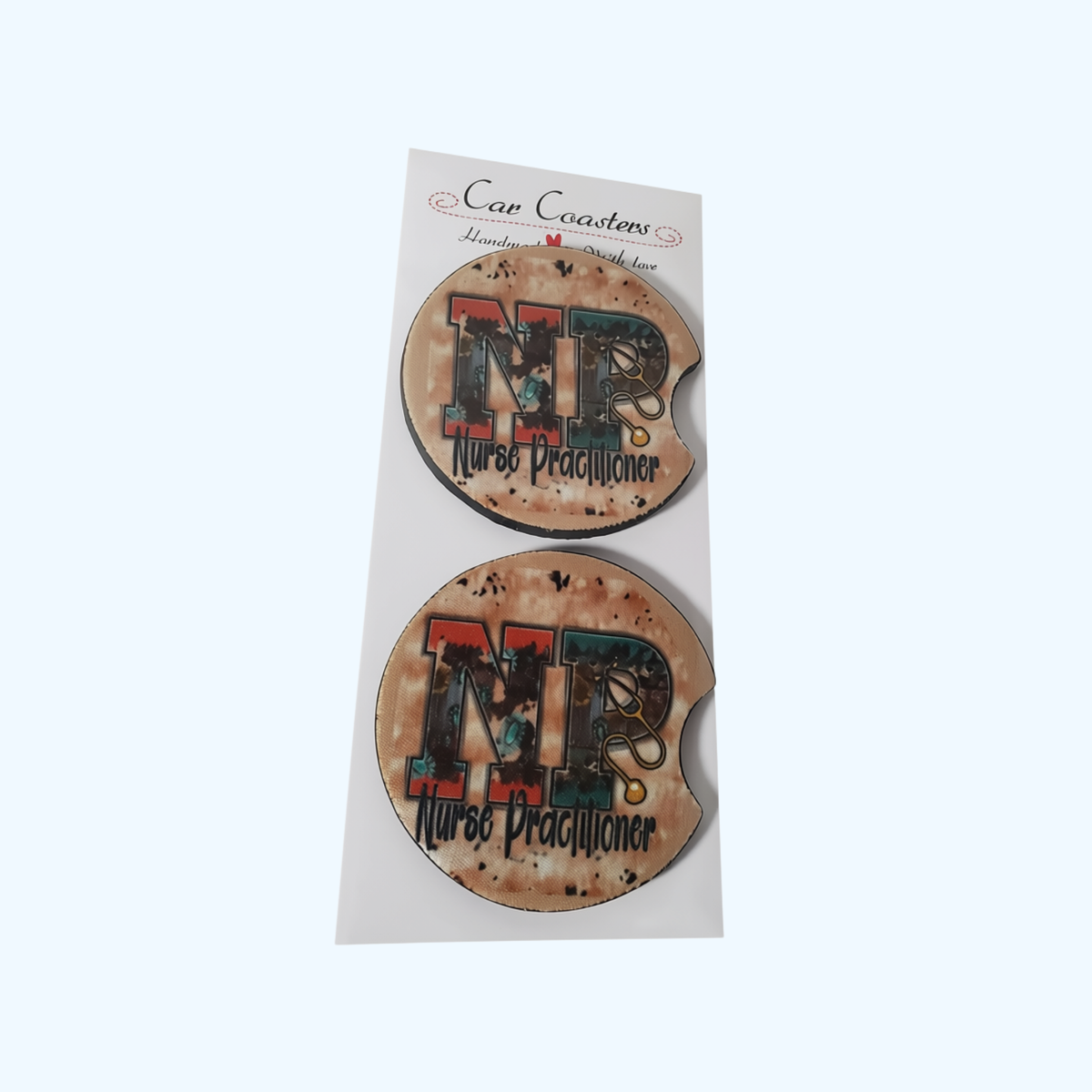 Nurse Practitioner Car Coaster – 2.75" Neoprene Cup Holder Coaster