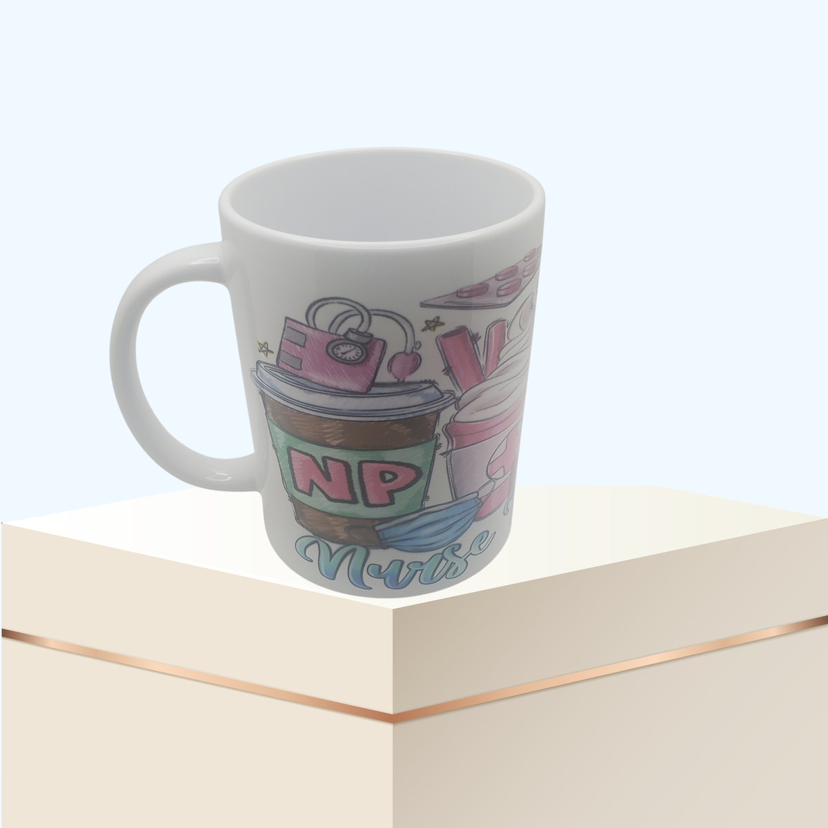 NP Coffee Mug | 15 oz Ceramic Mug for Nurse Practitioners