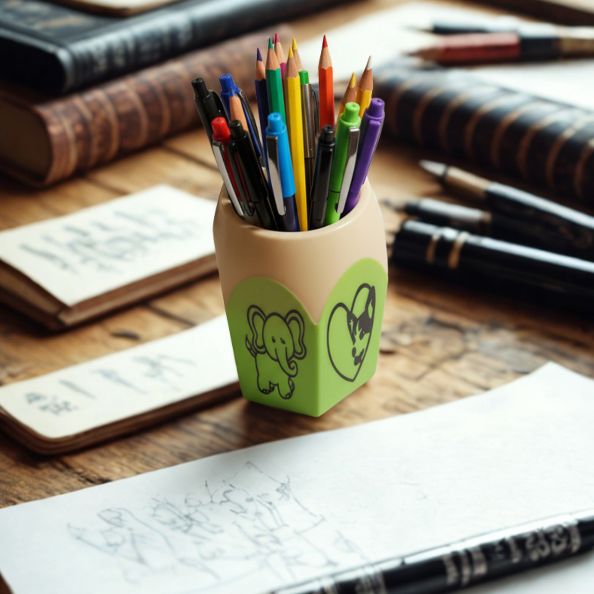 Pencil-Shaped Desk Organizer – Pen Holder for Office & Study Desk