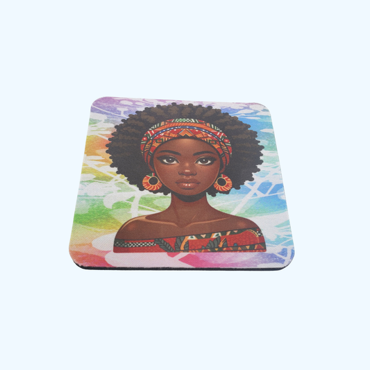 African Girl 4x4 Neoprene Coaster – Black Girl Home & Office Decor