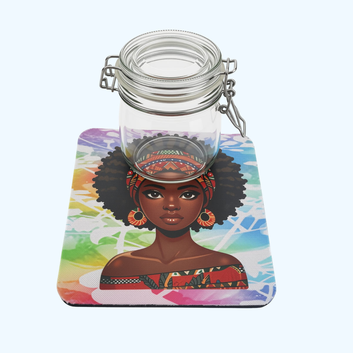 African Girl 4x4 Neoprene Coaster – Black Girl Home & Office Decor