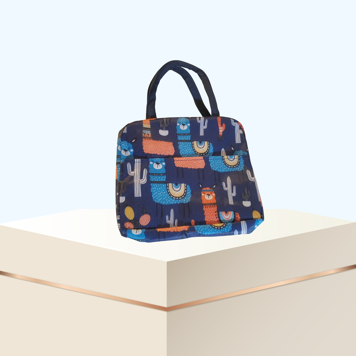 Waterproof Alpaca Print Insulated Lunch Bag – Reusable Thermal Lunch Tote | 9 x 7.5 x 4 Inches