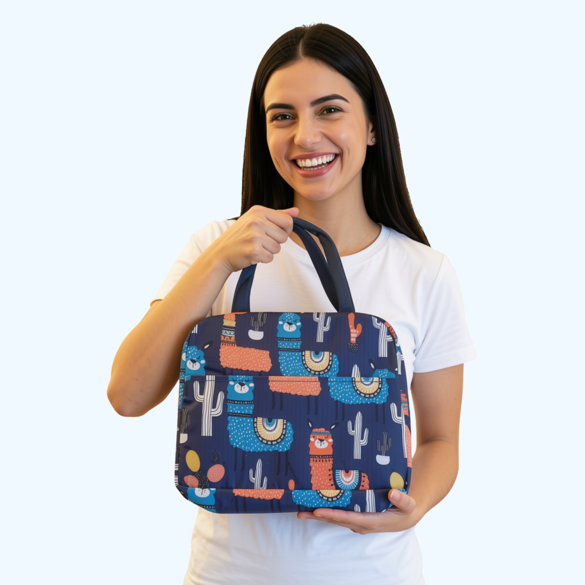 Waterproof Alpaca Print Insulated Lunch Bag – Reusable Thermal Lunch Tote | 9 x 7.5 x 4 Inches