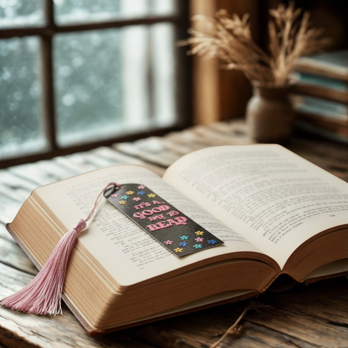 Custom Glitter Acrylic Bookmark – 4.72" x 1.3" | "IT’S A GOOD DAY TO READ"