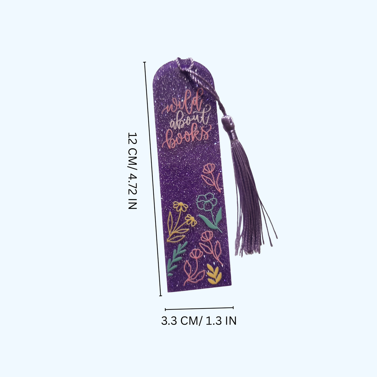 Custom Glitter Acrylic Bookmark – 4.72" x 1.3" | Wild About Books