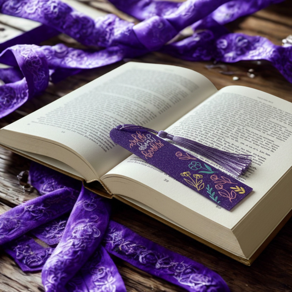 Custom Glitter Acrylic Bookmark – 4.72" x 1.3" | Wild About Books