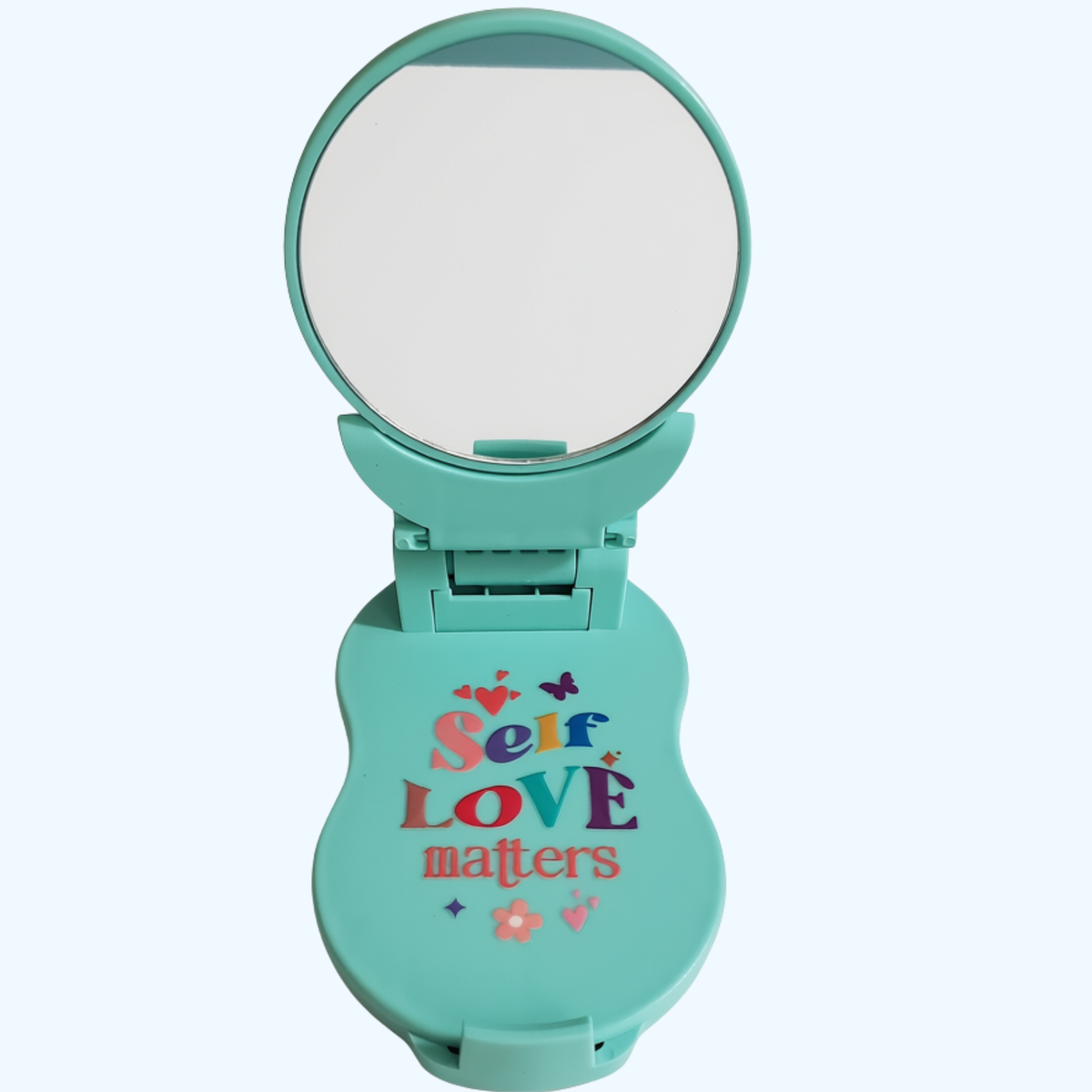 Green Foldable Phone Stand with Makeup Mirror – You Are Enough