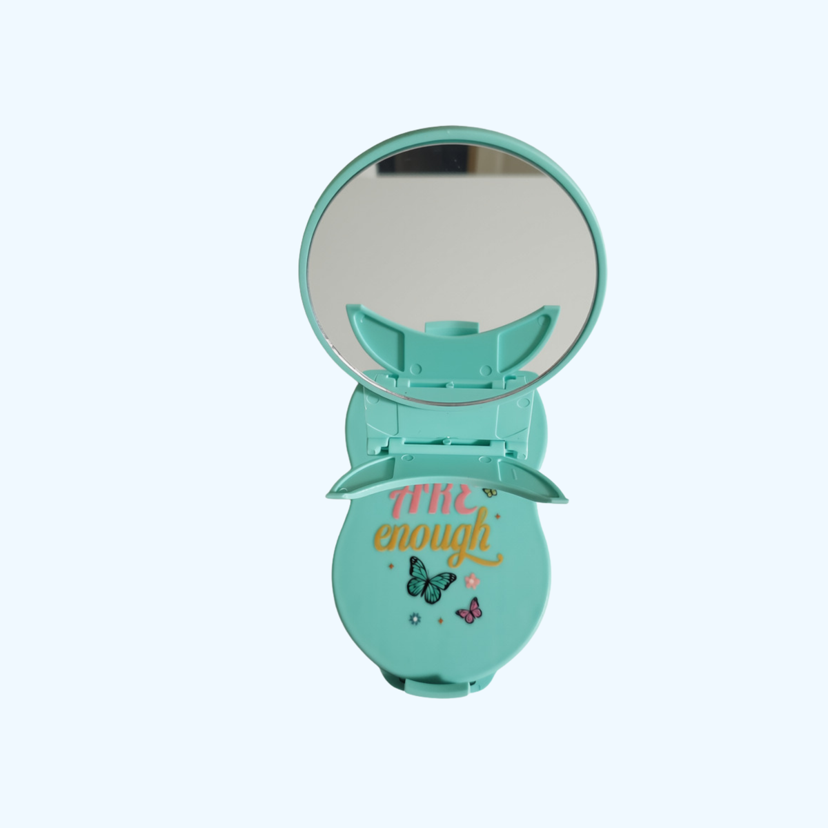 Green Foldable Phone Stand with Makeup Mirror – You Are Enough