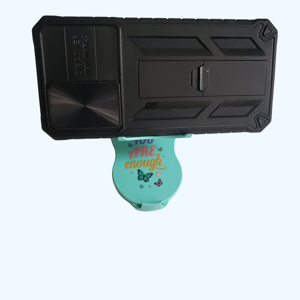 Green Foldable Phone Stand with Makeup Mirror – You Are Enough