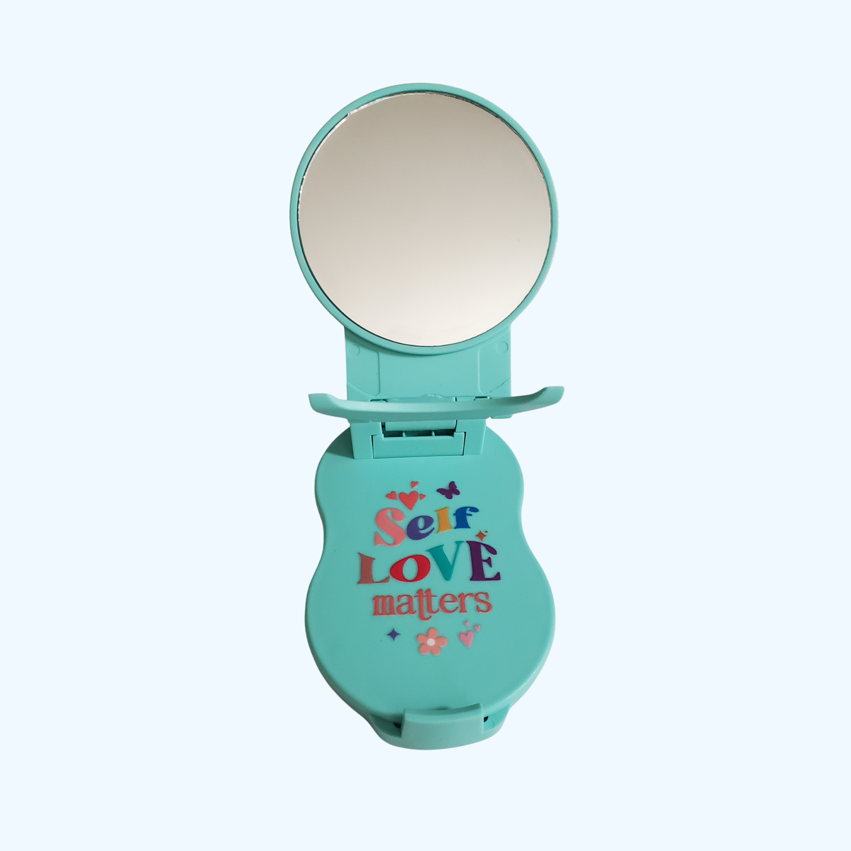 Green Foldable Phone Stand with Makeup Mirror – You Are Enough
