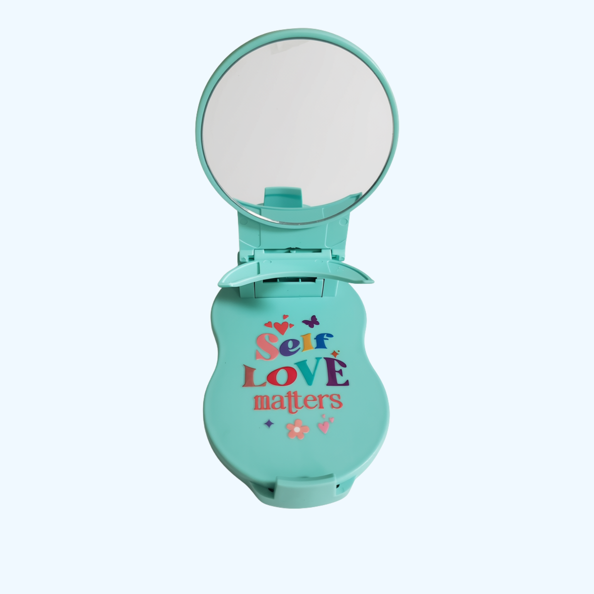 Green Foldable Phone Stand with Makeup Mirror – You Are Enough