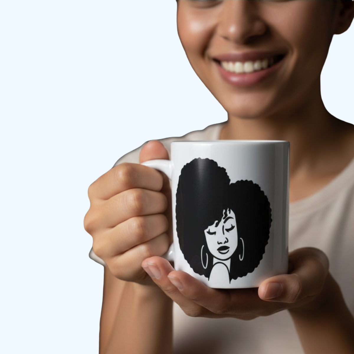Afro Girl Ceramic 12 oz Mug – Inspirational Coffee & Teacup