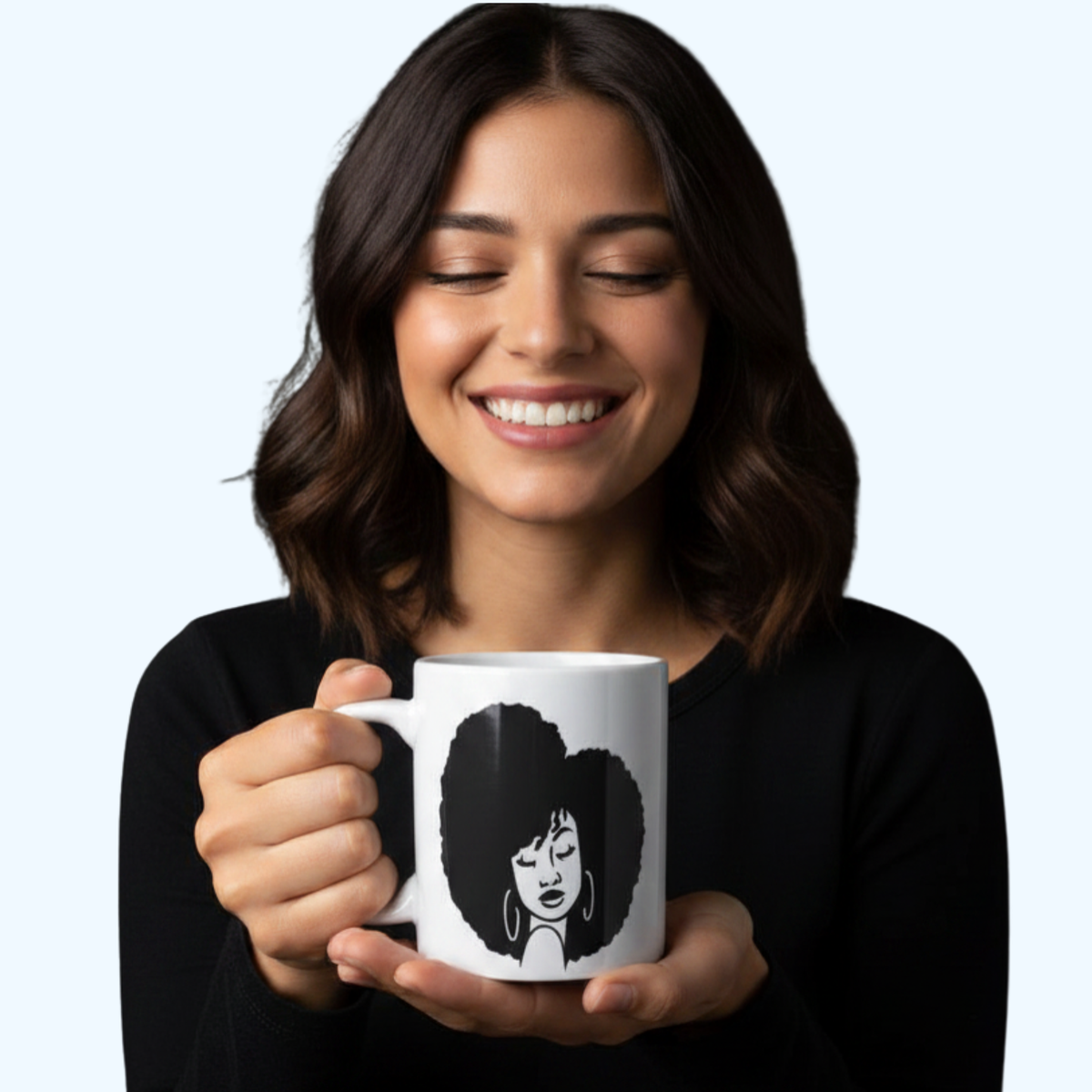 Afro Girl Ceramic 12 oz Mug – Inspirational Coffee & Teacup