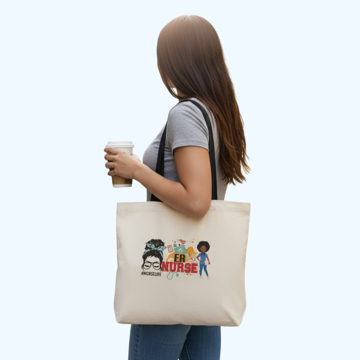19" x 14" ER Nurse Tote Bag – Emergency Room Nurse Gift Canvas Carryall for Work & Everyday Use