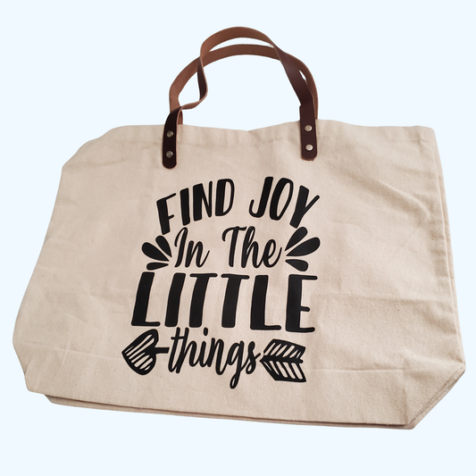 Find Joy in the Little Things – Large Genuine Leather Strap Bag