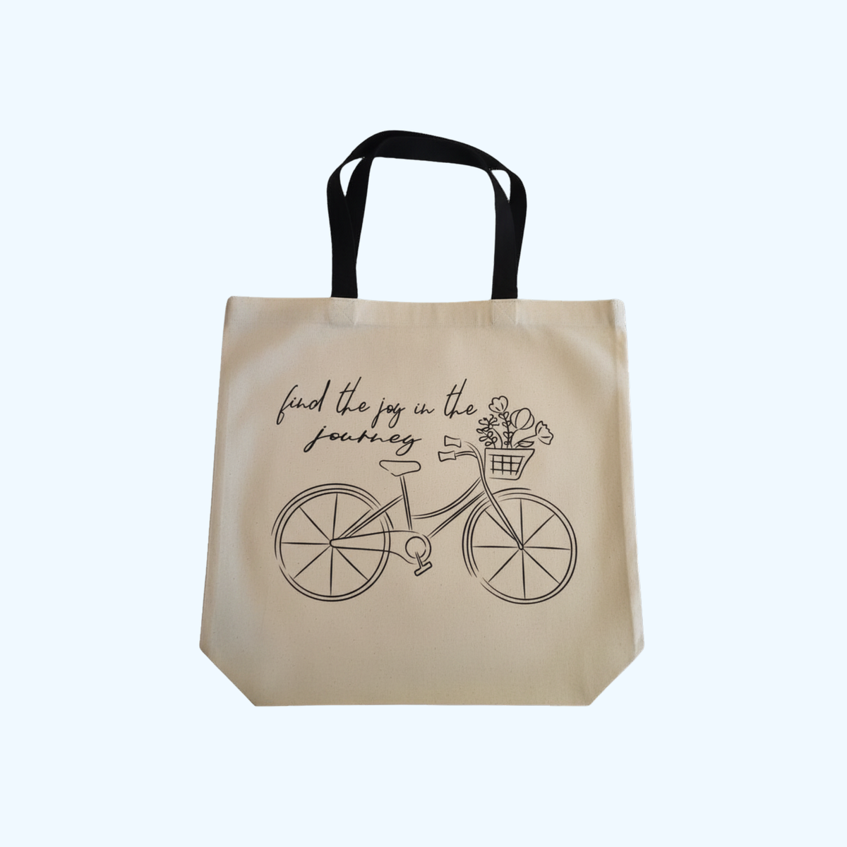 Find the Joy in the Journey Tote Bag | 13.5" x 14" Polyester Inspirational Reusable Shopping Bag
