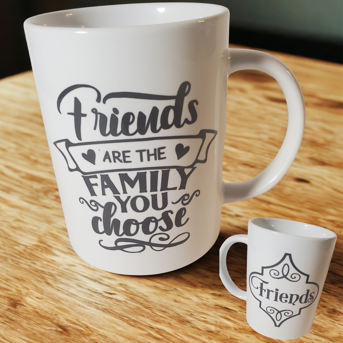 15 oz Coffee Mug – “Friends Are the Family You Choose” Ceramic Mug, Friendship Gift for Best Friends