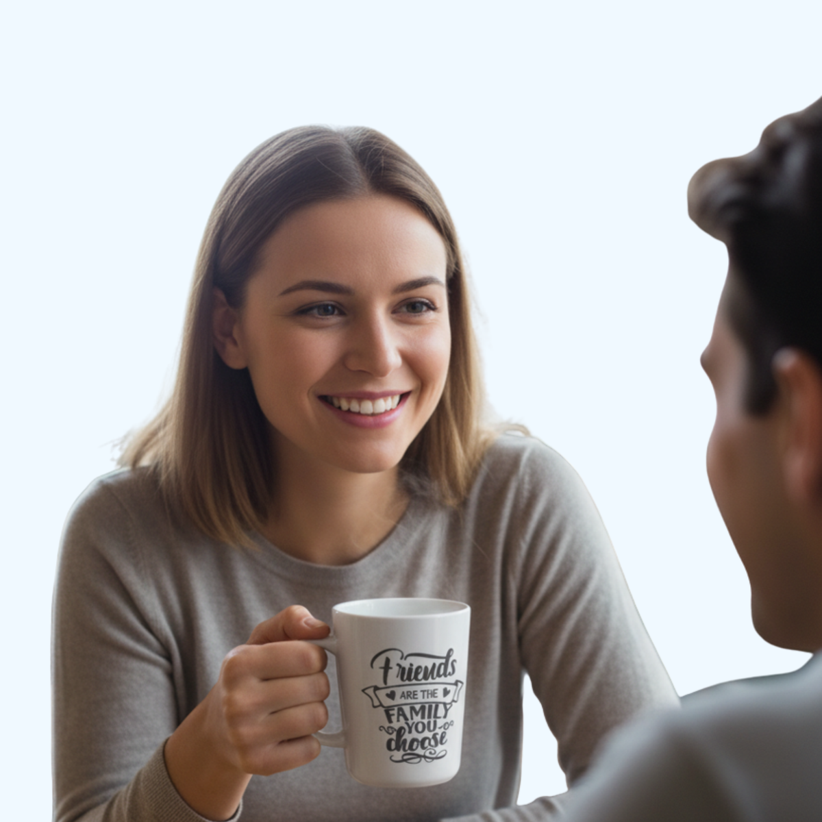 15 oz Coffee Mug – “Friends Are the Family You Choose” Ceramic Mug, Friendship Gift for Best Friends