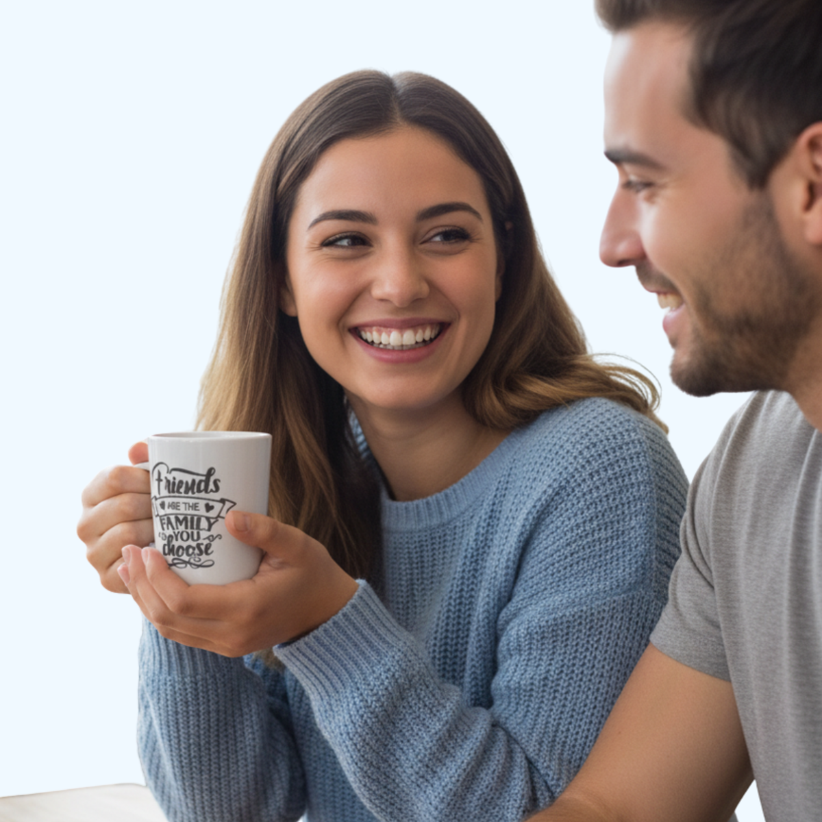 15 oz Coffee Mug – “Friends Are the Family You Choose” Ceramic Mug, Friendship Gift for Best Friends