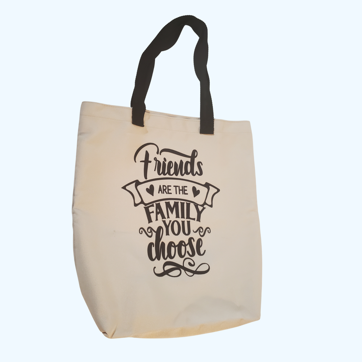 Friends Are the Family You Choose Polyester Tote Bag – 13.5" x 14" Reusable Tote