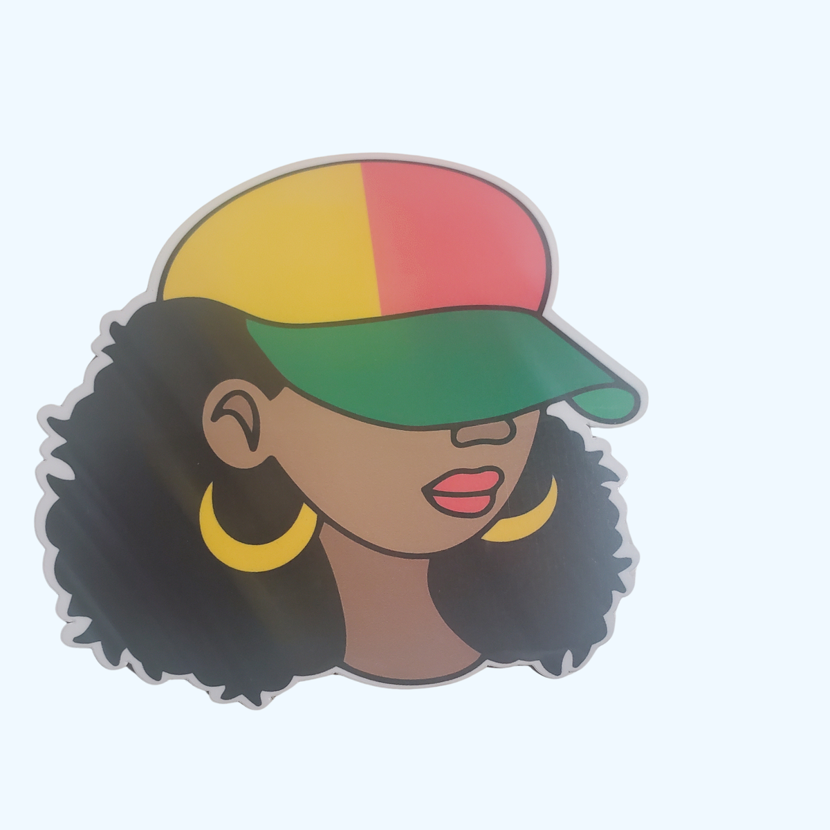 Girl with Cap Sticker – Cute Girl Sticker, Inspirational Sticker, Laminated Sticker for Laptops & Water Bottles