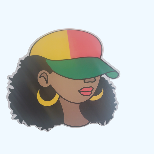 Girl with Cap Sticker – Cute Girl Sticker, Inspirational Sticker, Laminated Sticker for Laptops & Water Bottles