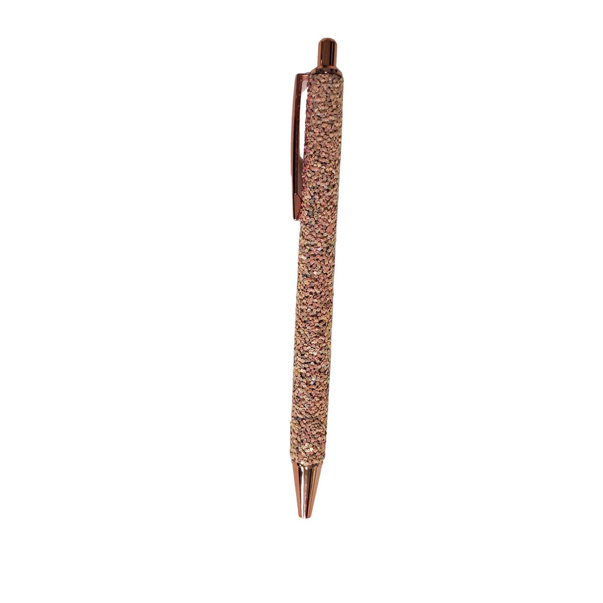Glitter Gel Rollerball Pen – Retractable Metal Pen with Black Ink, 1.0mm Medium Point, Sequin Embellished
