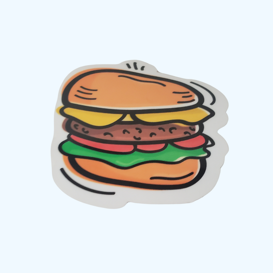 Hamburger Sticker – Laminated Burger Food Sticker for Tumblers & Laptops