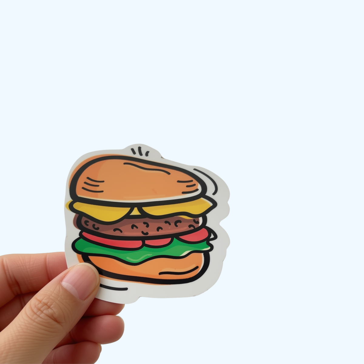 Hamburger Sticker – Laminated Burger Food Sticker for Tumblers & Laptops