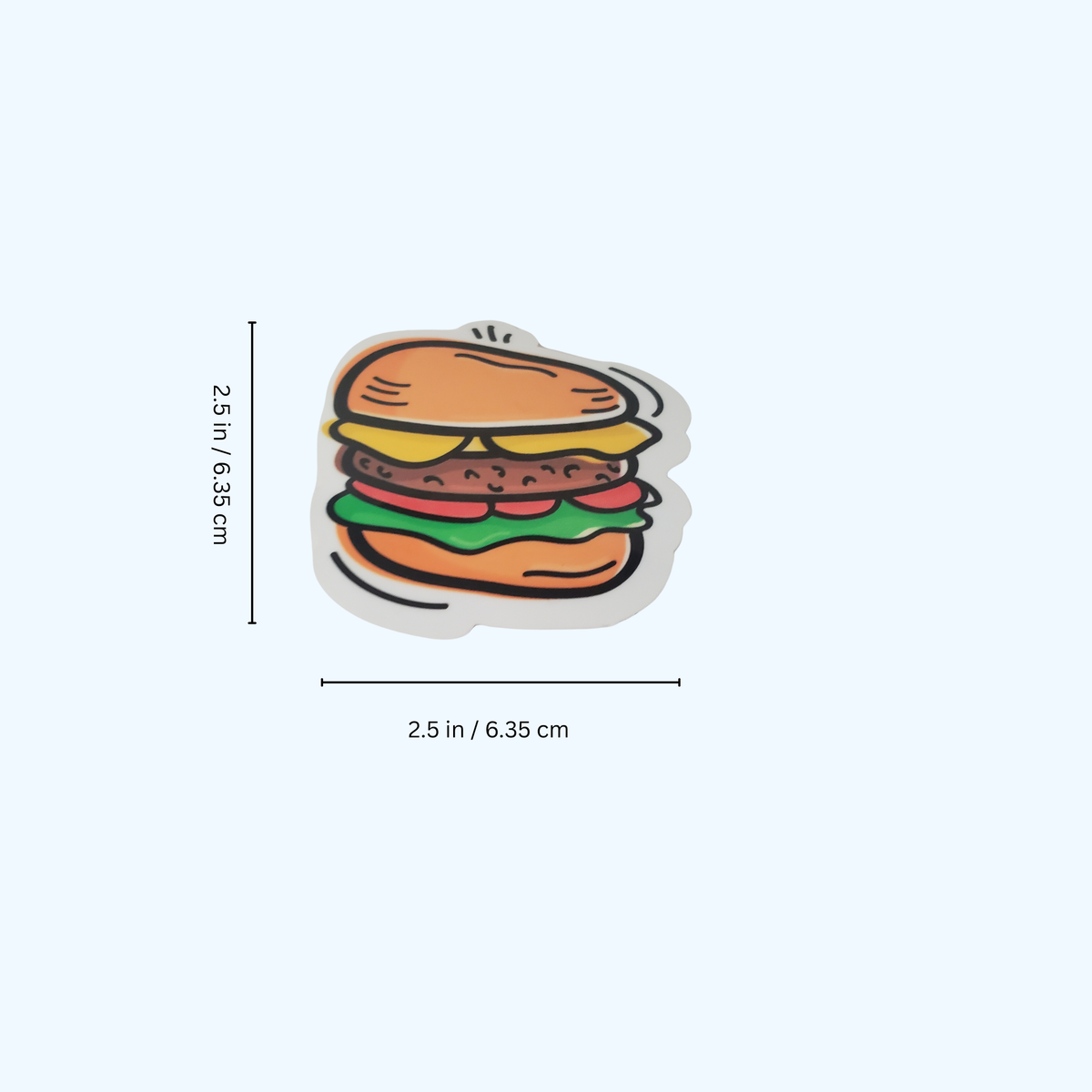 Hamburger Sticker – Laminated Burger Food Sticker for Tumblers & Laptops