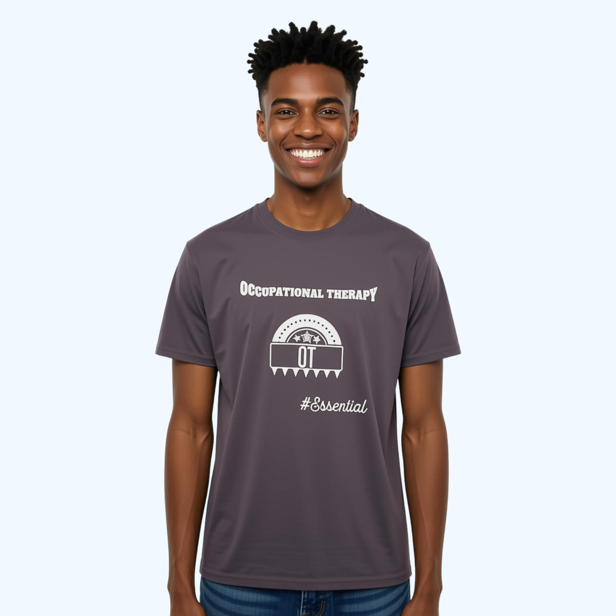 Men’s Occupational Therapy Hanes Authentic T-Shirt – Smoke Gray 100% Cotton