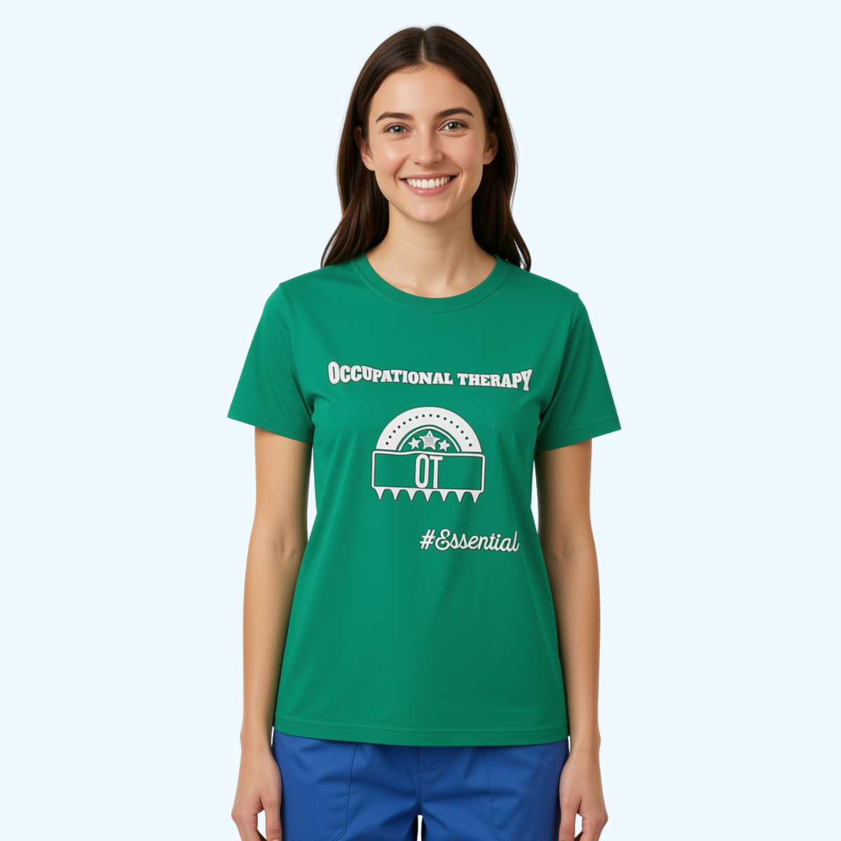 Women’s Occupational Therapy Hanes Essential T-Shirt – Kelly Green 100% Cotton