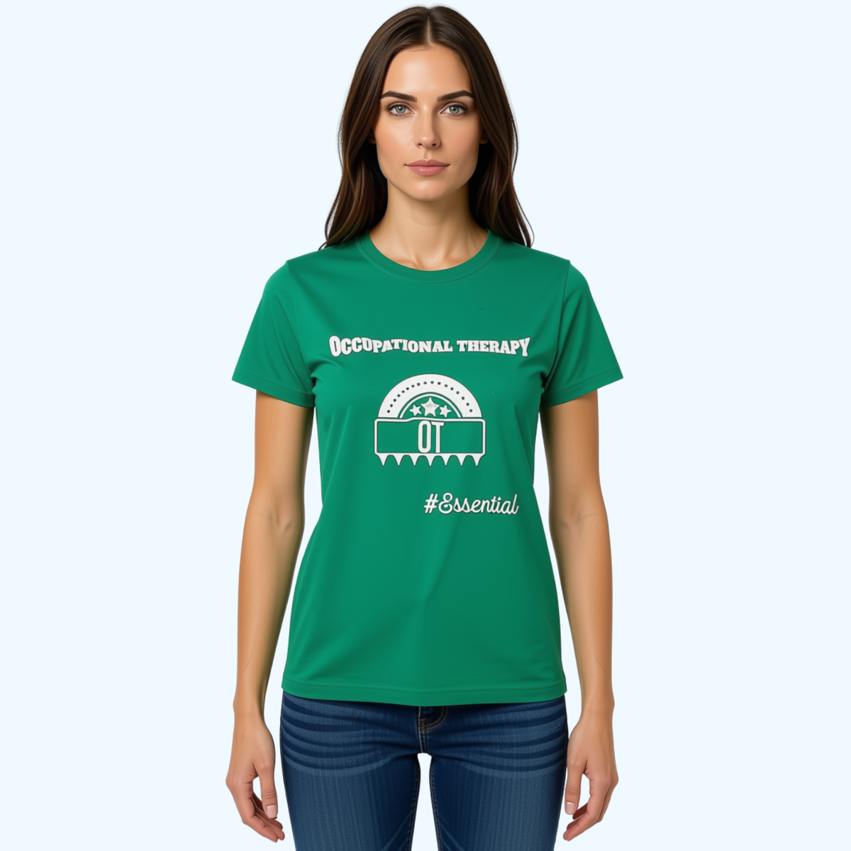 Women’s Occupational Therapy Hanes Essential T-Shirt – Kelly Green 100% Cotton