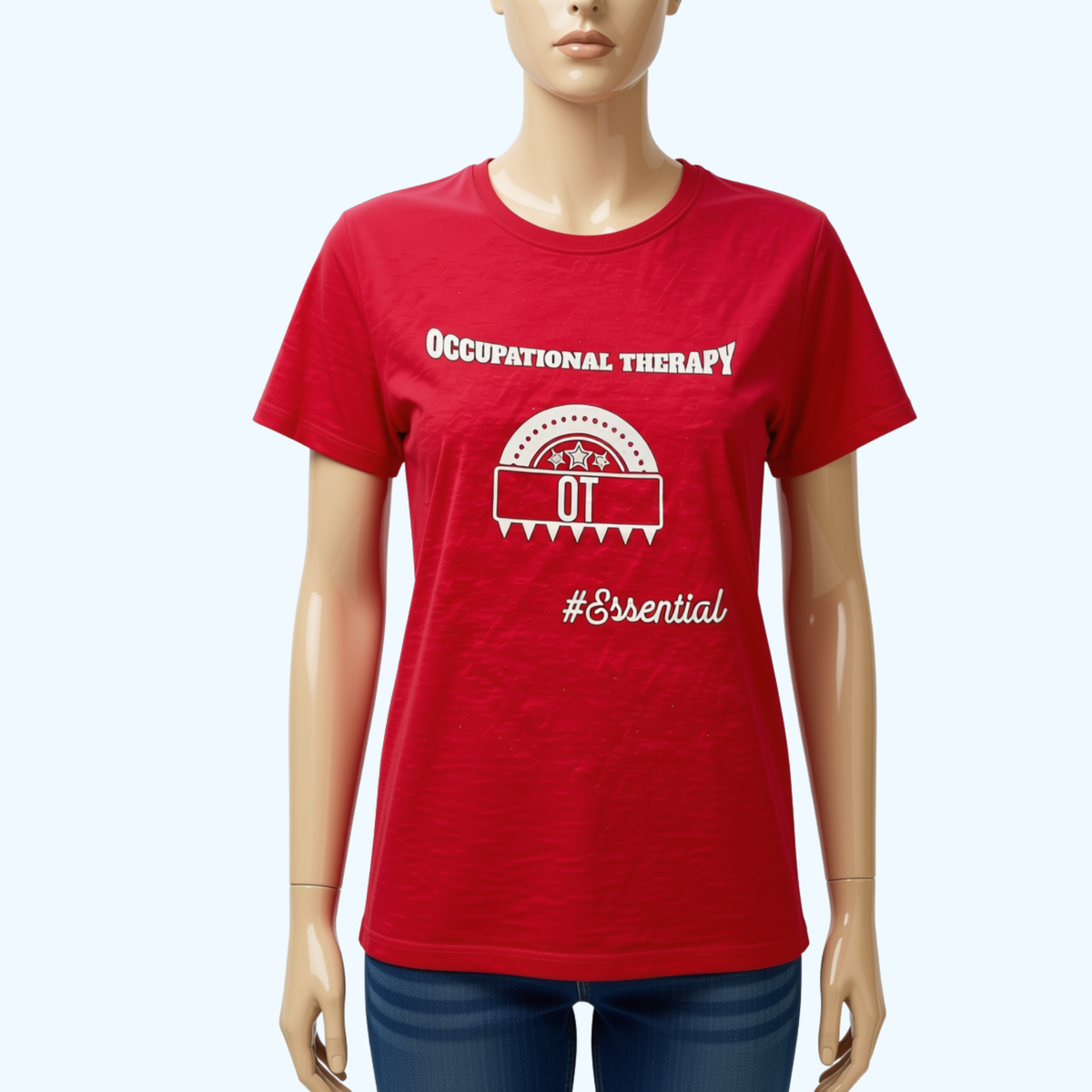 Women’s Occupational Therapy Hanes Essential T-Shirt – Red 100% Cotton