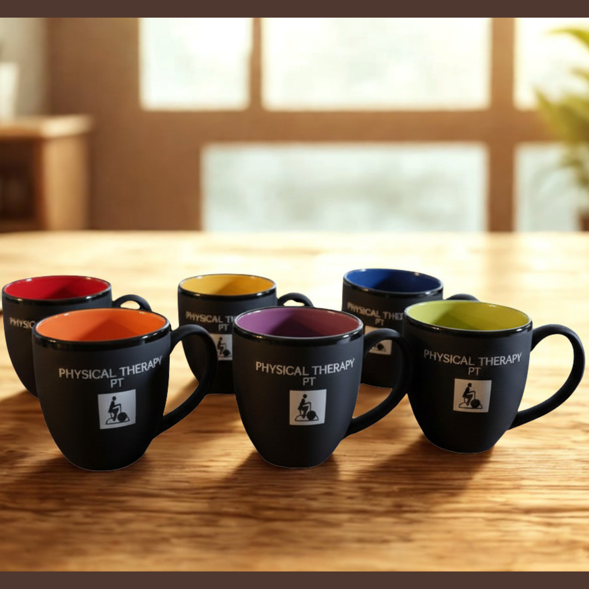 Physical Therapy Hilo Bistro Mug – 15 oz Ceramic Coffee Mug with Colored Interior