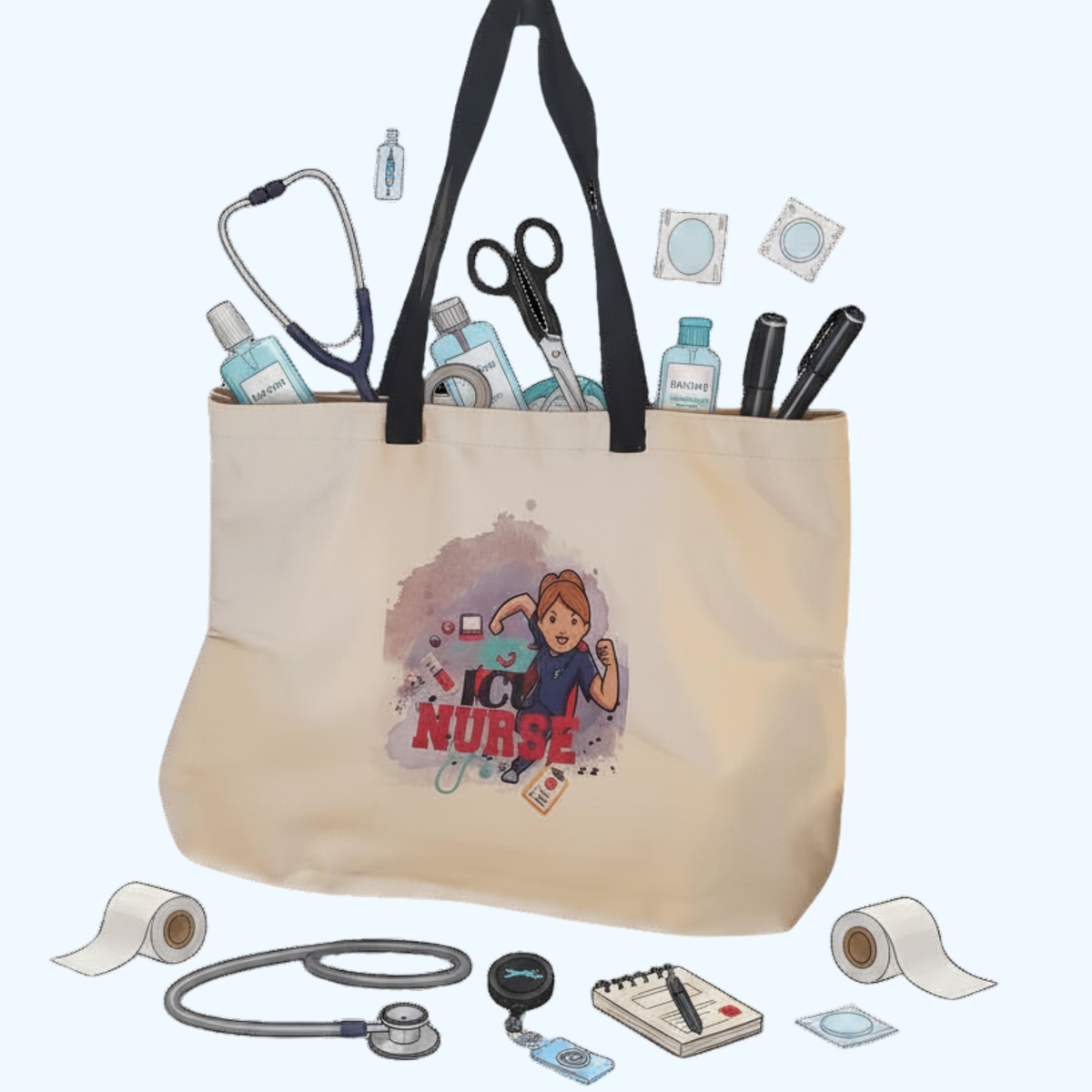 ICU Nurse Work Bag 19" x 14" – Large Medical Tote for Nurses, Healthcare Professionals & Clinical Shifts