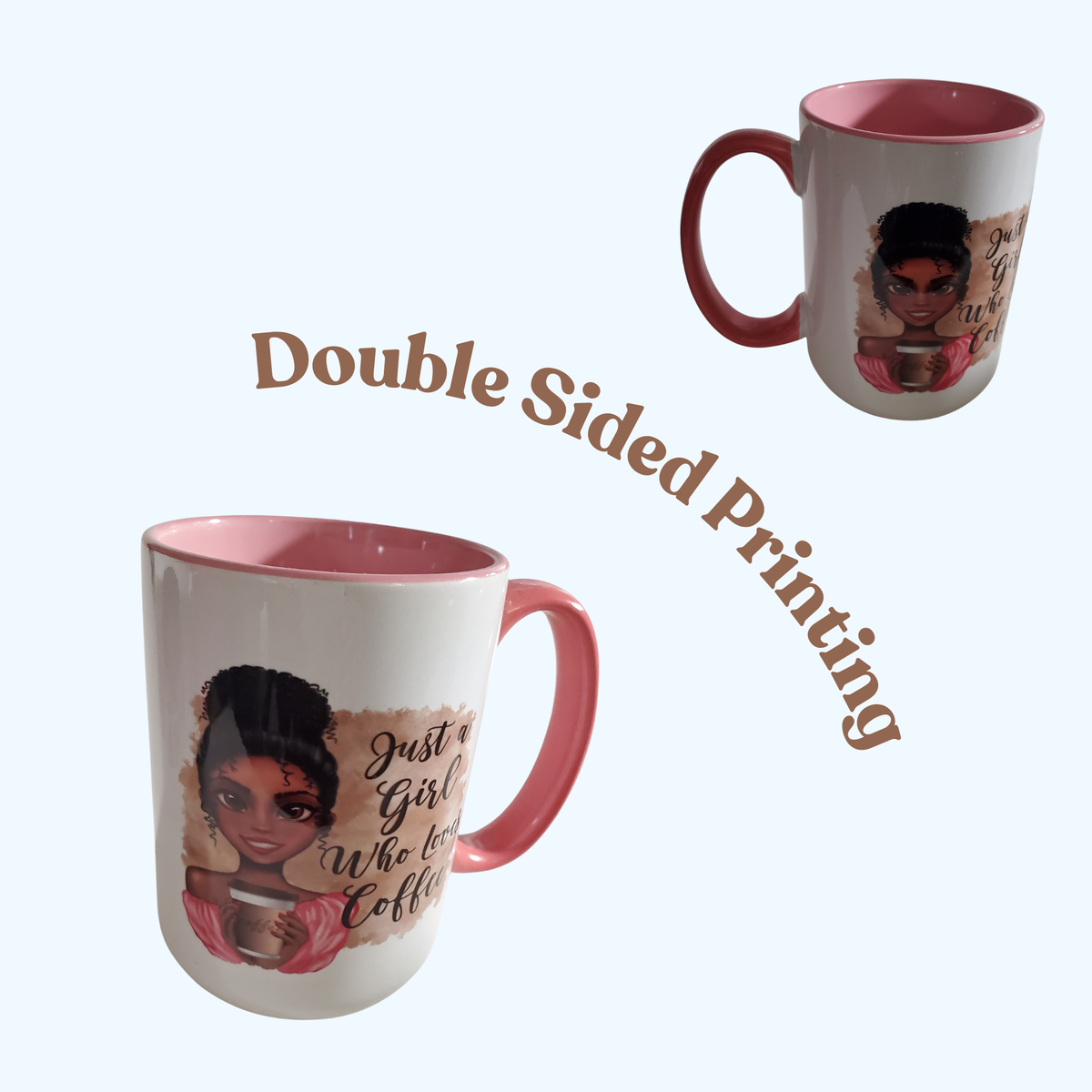15oz Miami Beveled Ceramic Coffee Mug – Just a Girl Who Loves Coffee – Large Coffee Lover Mug
