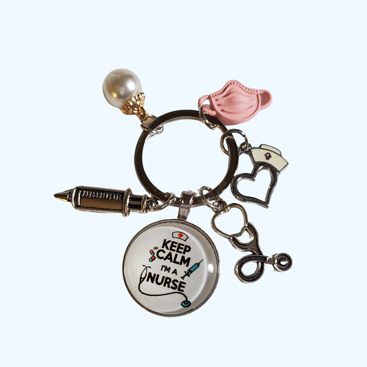 Keep Calm I’m a Nurse Charm Keychain – Nurse Gift