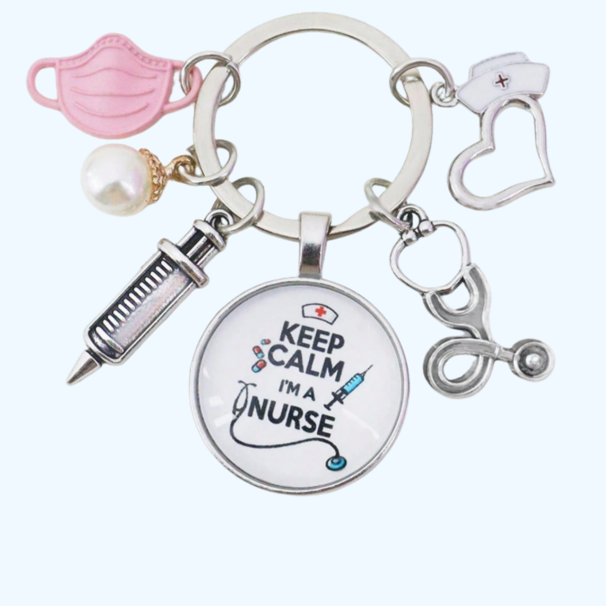 Keep Calm I’m a Nurse Charm Keychain – Nurse Gift