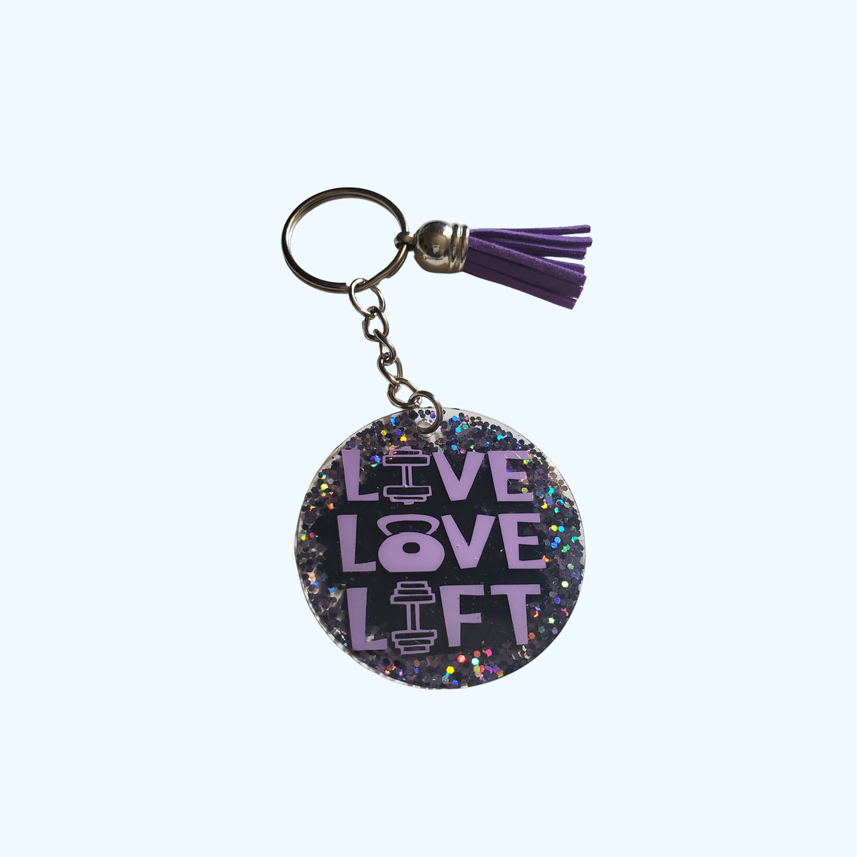 Live Love Lift 2-Inch Round Keychain | Motivational Fitness Acrylic Keychain