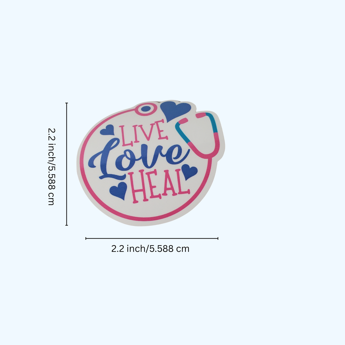 Live Love Heal Sticker – Laminated Inspirational Healthcare & Medical Sticker