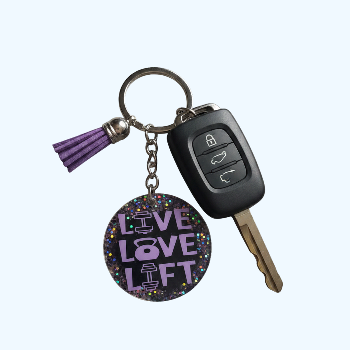 Live Love Lift 2-Inch Round Keychain | Motivational Fitness Acrylic Keychain