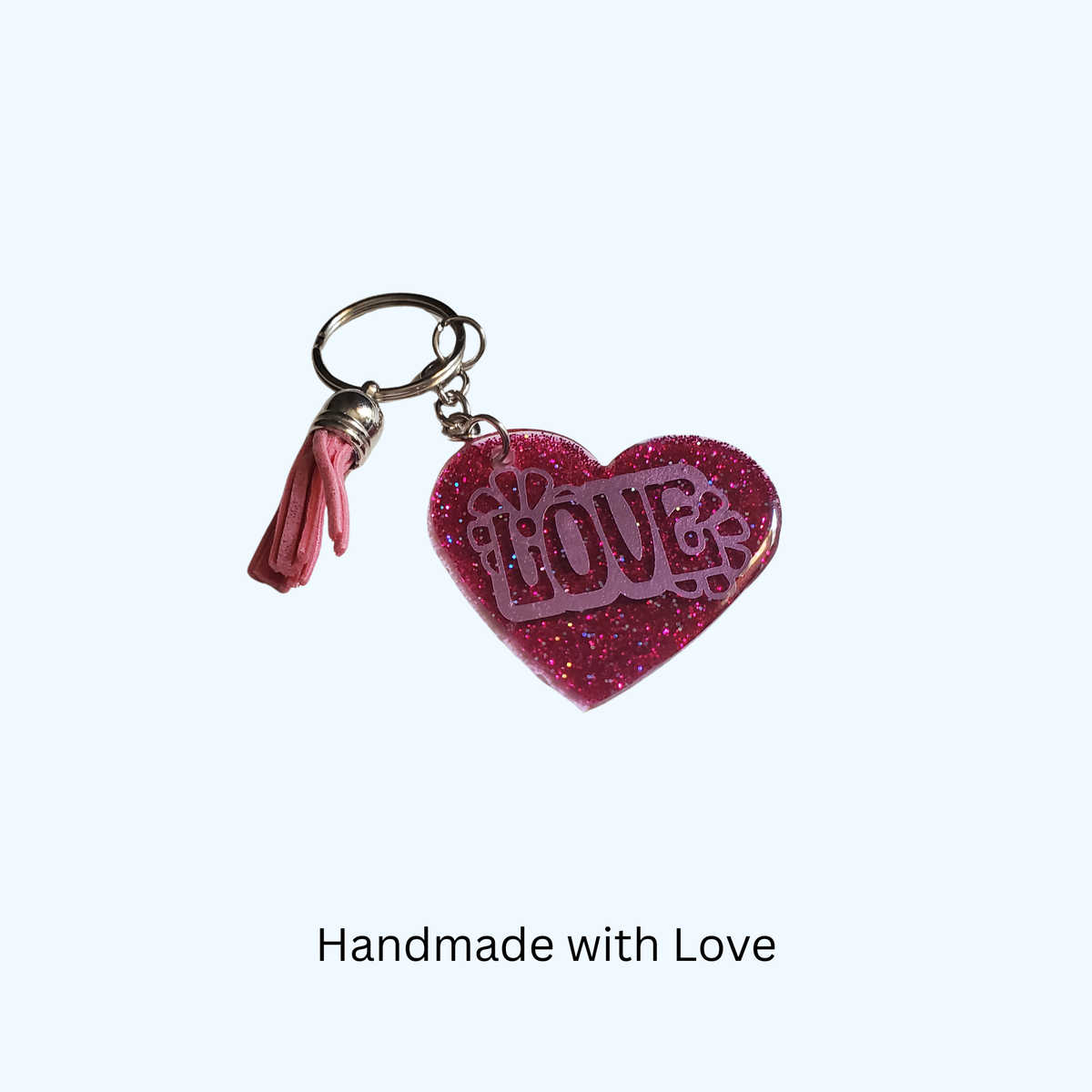 Love Acrylic Keychain with UV Resin Finish | Cute Romantic Gift for Valentine's Day, Anniversary & Everyday