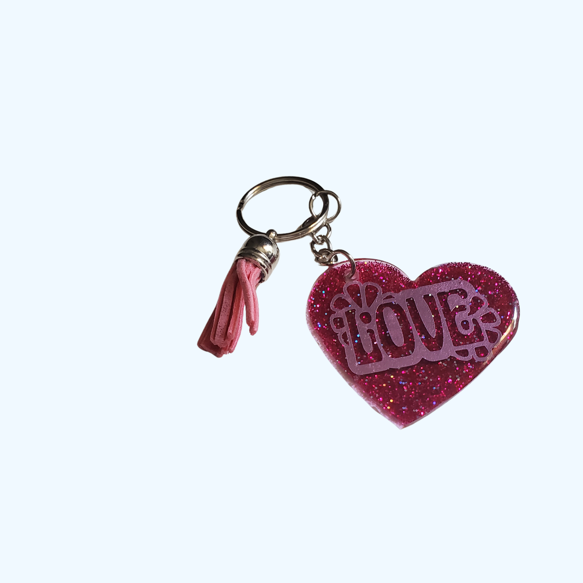 Love Acrylic Keychain with UV Resin Finish | Cute Romantic Gift for Valentine's Day, Anniversary & Everyday