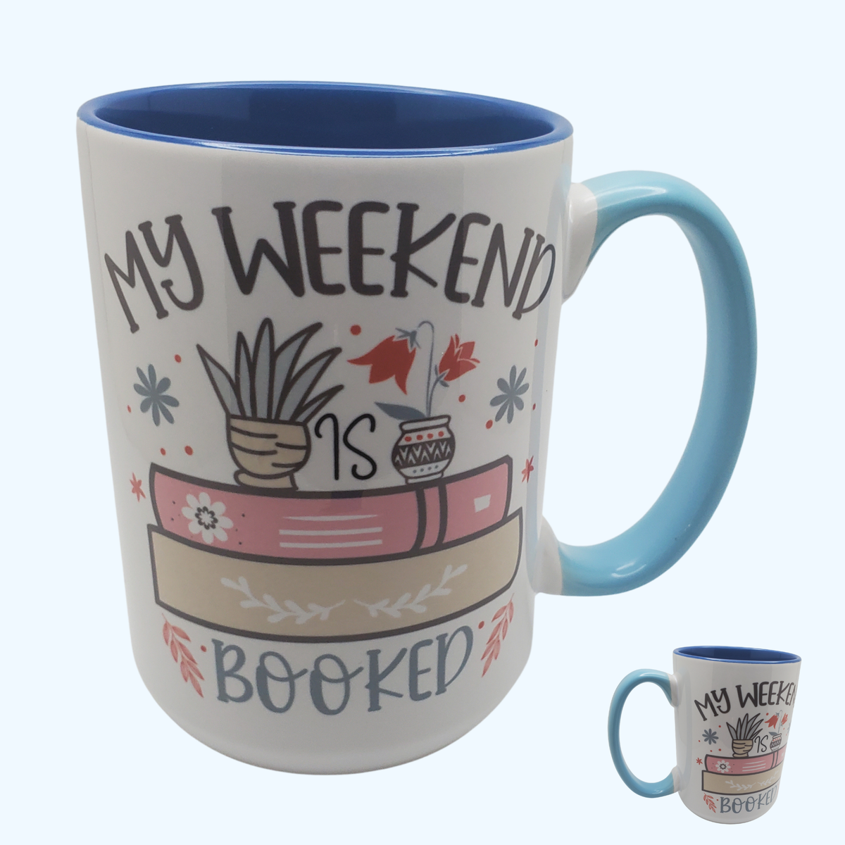 My Weekend Is Booked on Ocean Beveled Ceramic Mug | Beach Lover Coffee Cup
