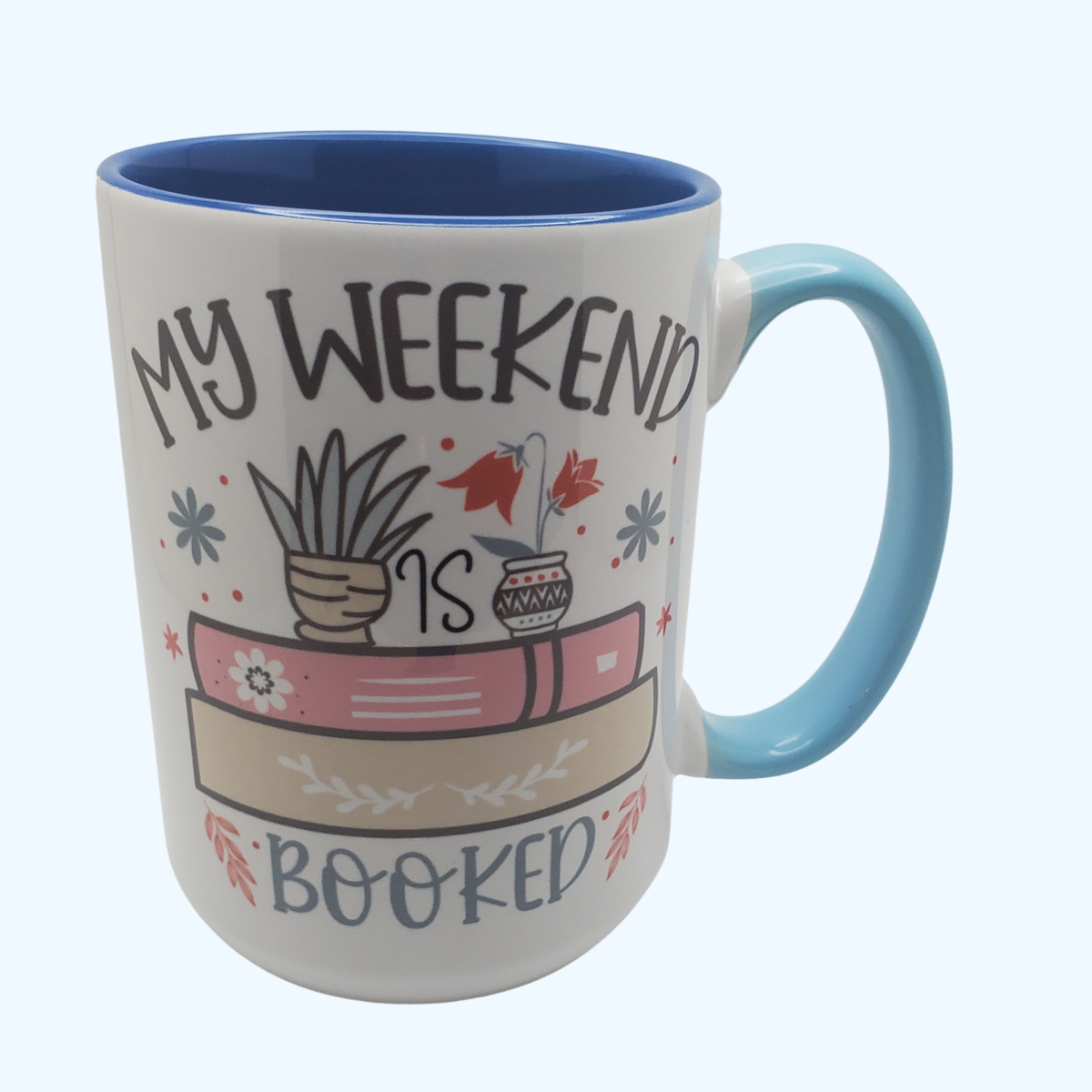 My Weekend Is Booked on Ocean Beveled Ceramic Mug | Beach Lover Coffee Cup