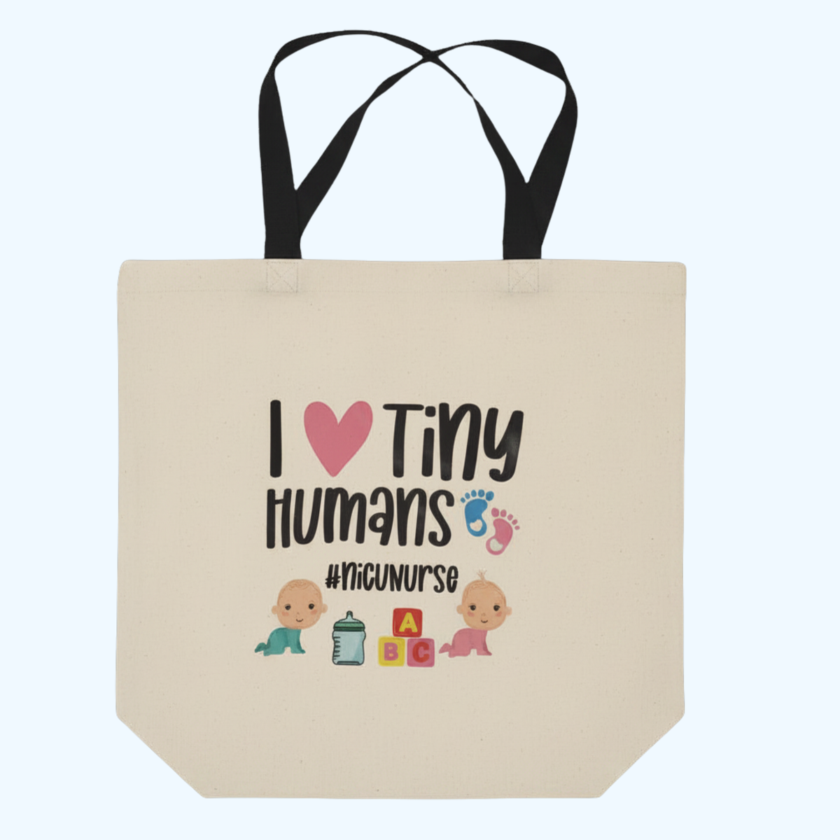 NICU Nurse Tote Bag – 19" x 14" Large Polyester Carryall Gift for Neonatal Intensive Care Nurses