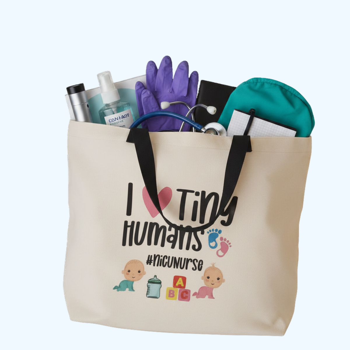 NICU Nurse Tote Bag – 19" x 14" Large Polyester Carryall Gift for Neonatal Intensive Care Nurses
